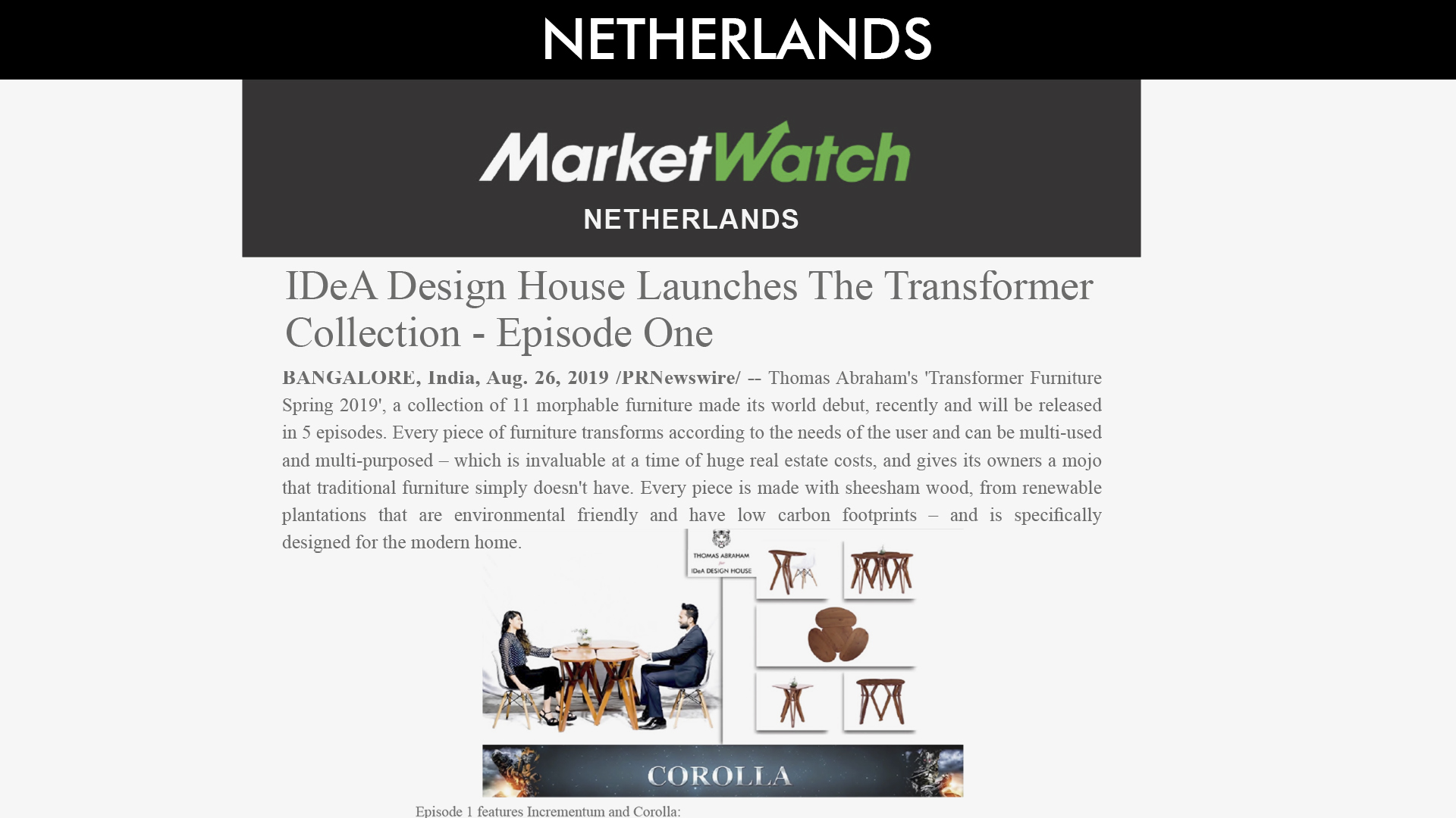 Idea Worldwide featured on the times of india